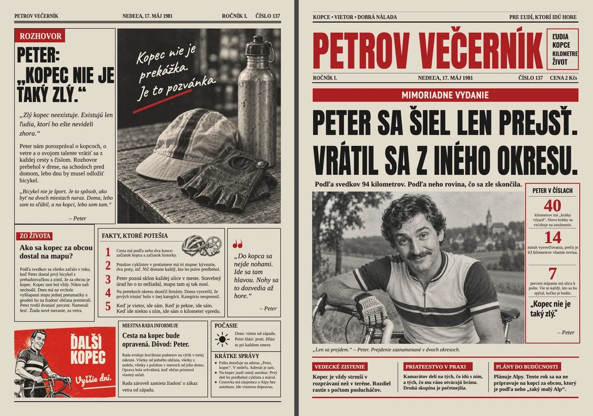 Retro noviny pre cyklistu