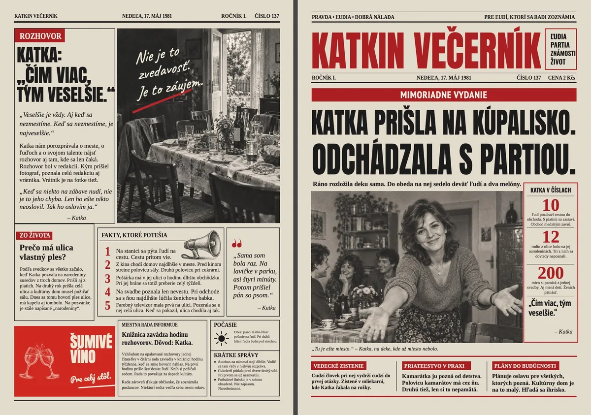 Retro noviny pre extrovertku