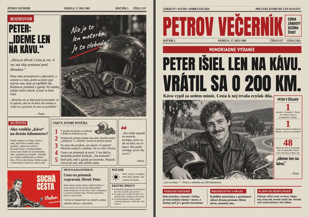 Retro noviny pre motorkára